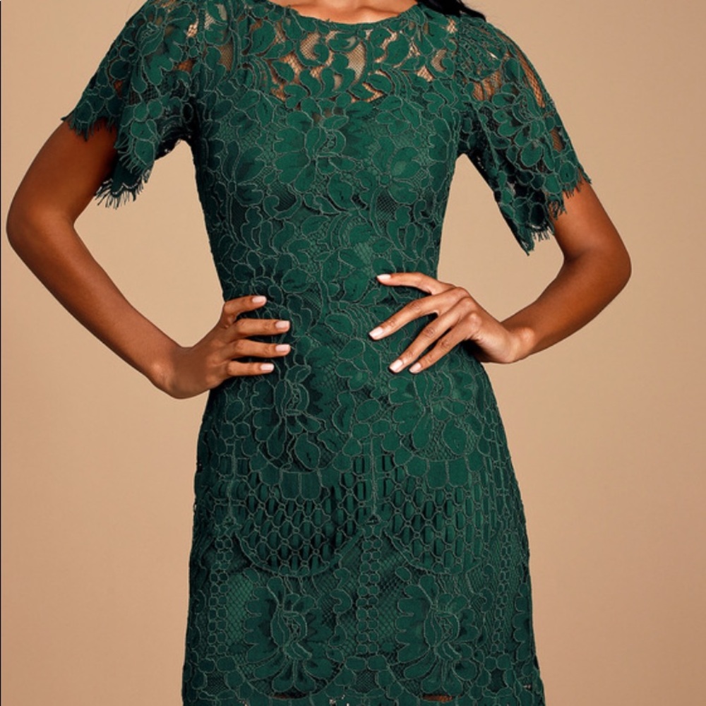 Lulus green lace dress